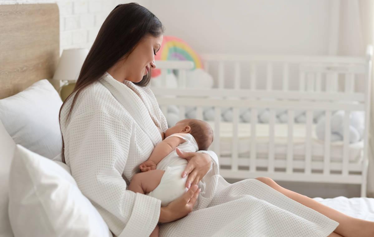 Ibu menyusui dengan bayinya